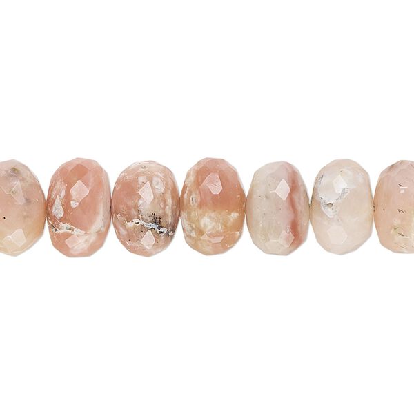 Pink opal 1pkg1, hand-cut faceted rondelle bead natural 8 inch 9x5mm-10x8mm image number 0