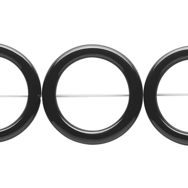 Black onyx 1pkg8, ring bead B grade, 24mm image number 0