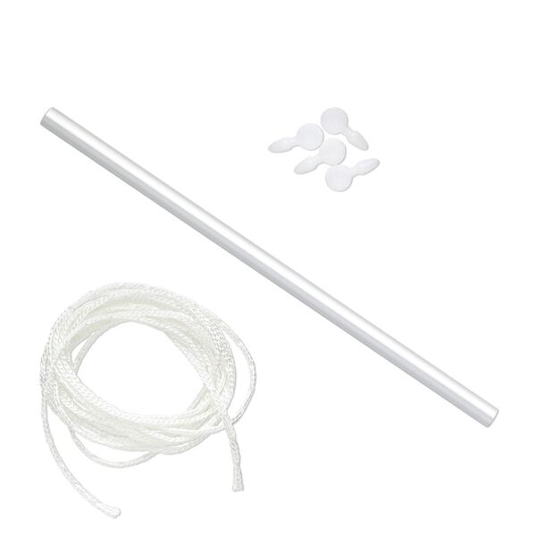 Warp, aluminum / plastic / texsolv nylon cord, white, 12 inches with (4) 25x11.5mm pegs. Sold individually. image number 0