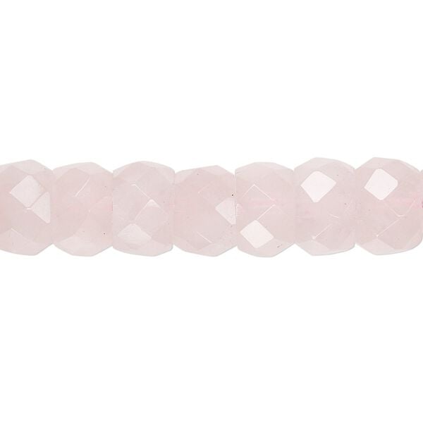 Rose quartz 1pkg1, tumbled faceted rondelle bead natural 15.5-16 inch 10x7mm image number 0
