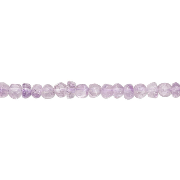 Lavender amethyst 1pkg1, hand-cut tumbled faceted rondelle bead natural 13 inch 3x2mm-7x6mm image number 0