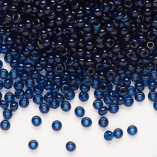 Seed bead, Preciosa Ornela Czech glass, pkg/500g, #8 rocaille, transparent dark aquamarine, (60100). image number 0