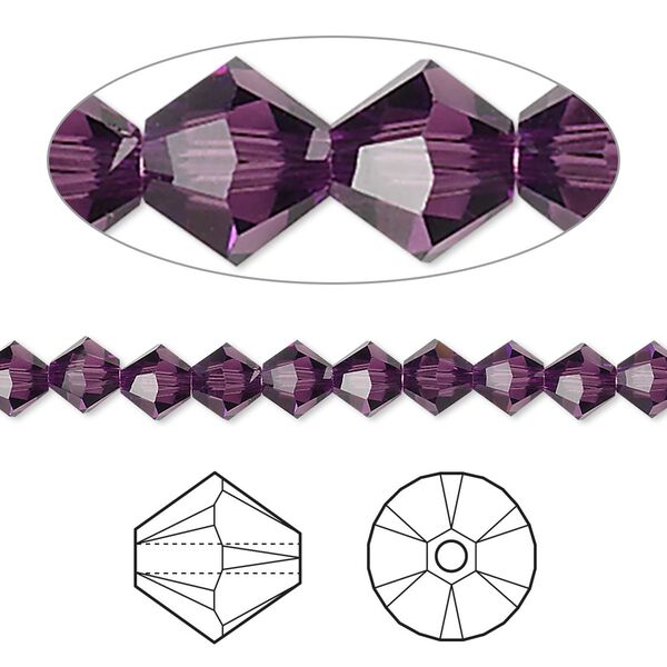 Bead 144pk amethyst, Crystal Passions® 5mm bicone 5328 image number 0