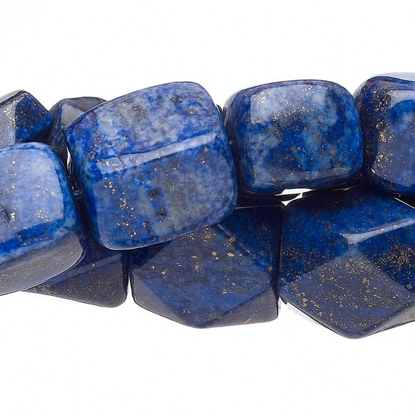 Lapis lazuli 1pkg3, faceted tumbled nugget bead 15 inch mix small to medium image number 0