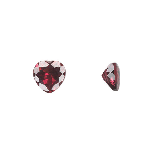 Rhodolite garnet 1pkg1, hand-cut faceted heart gem natural 8mm image number 0