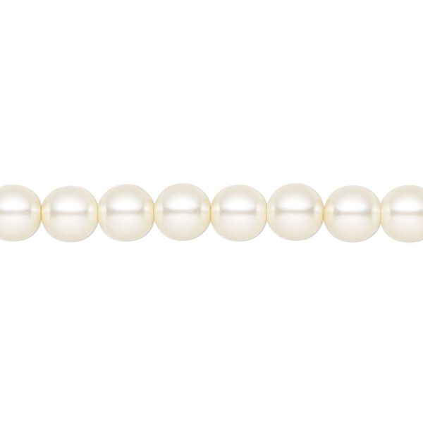 Pearl 200pk light creamrose, Preciosa Czech crystal 6mm round image number 0