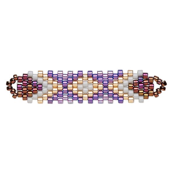 Focal, Creative Touch, glass, bronze / copper / multicolored, 35x9mm double-sided rectangle. Sold individually. image number 0