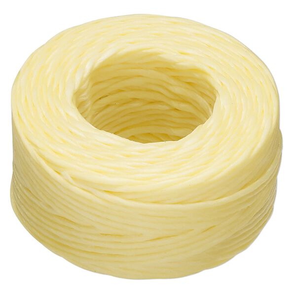 Thread, Hemptique®, polyester, pkg/25 yards, yellow, 1mm smooth. image number 0