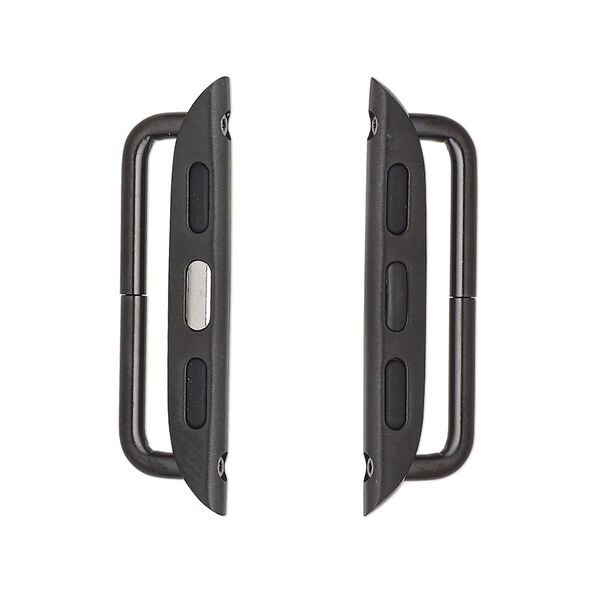 Watch component, black-finished brass, 32x8.5mm with 22mm bar. Sold per pkg of 2. image number 0
