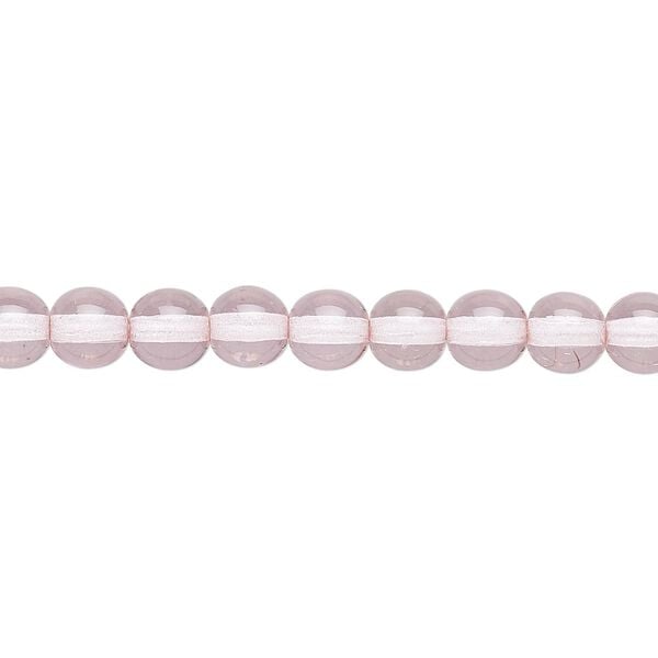 Bead, Czech dipped décor glass druk, lilac, 6mm round. Sold per 16-inch strand. image number 0