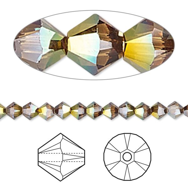 Bead 144pk crystal mahogany, Crystal Passions® 4mm bicone 5328 image number 0