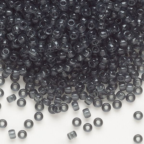 Seed bead, Miyuki, glass, pkg/50g, #8 rocaille, transparent grey (RR-152). image number 0
