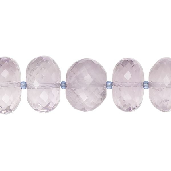 Amethyst 1pkg1, hand-cut micro-faceted rondelle bead natural 8 inch 14x8mm-16x12mm image number 0