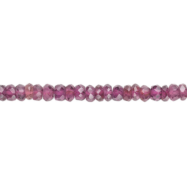 Rhodolite garnet 1pkg1, hand-cut faceted rondelle bead 15.5-16 inch 4x2mm-4.5x3mm image number 0