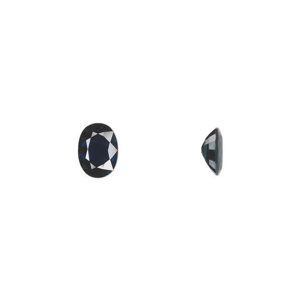 Blue sapphire 1pkg1, hand-cut faceted oval gem A- grade, 7x5mm image number 0