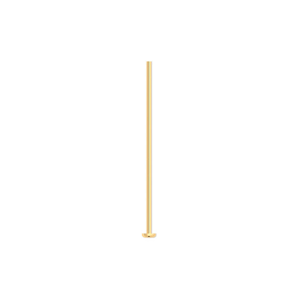 Head pin, gold-plated brass, 1 inch, 21 gauge. Sold per pkg of 500. image number 0