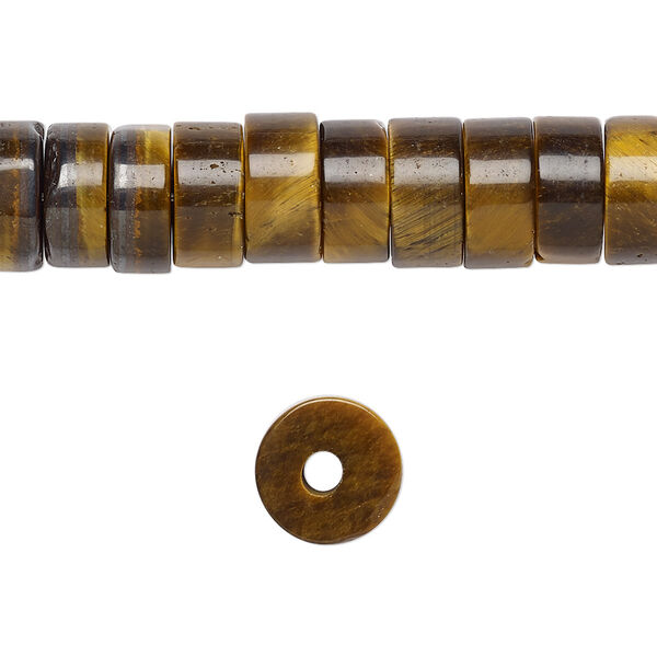Tigereye 1pkg10, heishi bead natural 10x5mm image number 0