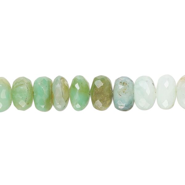 Peruvian opal 1pkg1, hand-cut faceted rondelle bead natural 8 inch 8x4mm-9x7mm image number 0