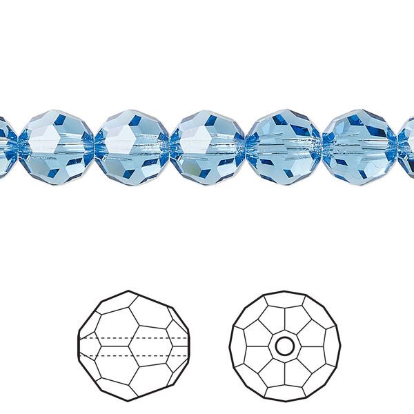 Bead 12pk cool blue, Crystal Passions® Regenerated 8mm round 5000 image number 0