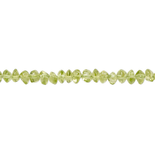 Peridot 1pkg1, hand-cut saucer bead natural 13 inch 3x2mm-5x4mm image number 0