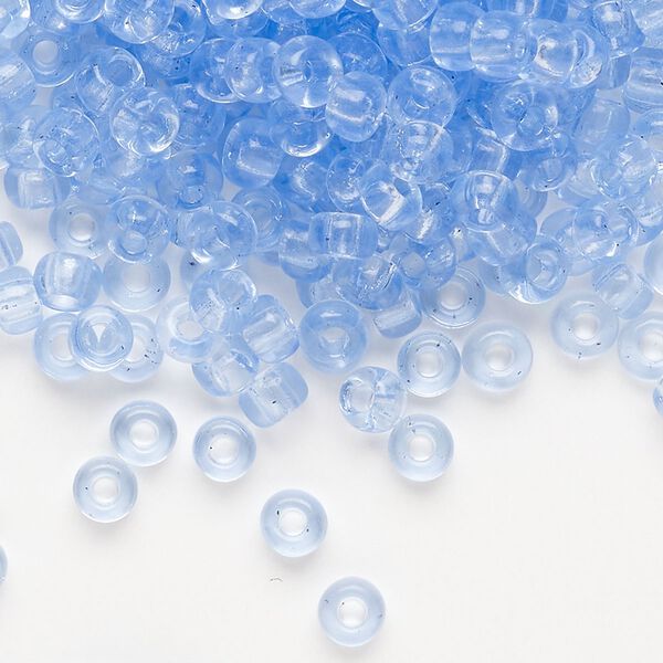 Seed bead, Miyuki, glass, pkg/25g, #6 rocaille, transparent light cornflower blue (RR-159L). image number 0