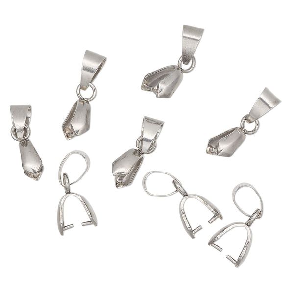 Bail, ice-pick, stainless steel, 18x4mm with 6mm grip length and soldered bail. Sold per pkg of 4. image number 0