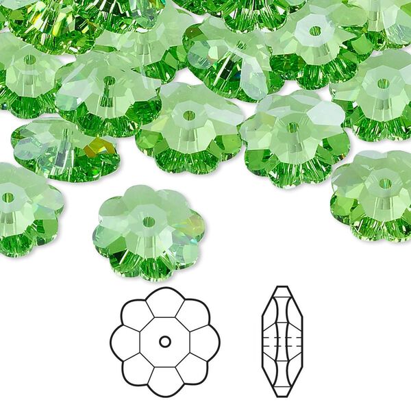 Margarita flower 12pk peridot, Crystal Passions® 12x4mm 3700 image number 0