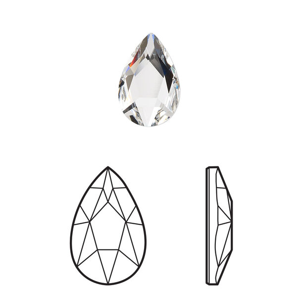 Flat back 6pk crystal foil back, Crystal Passions® 14x9mm pear 2303 image number 0