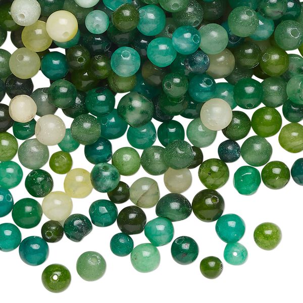 Malaysia "jade" 1pkg1, irregular round bead 2 oz mix 3-5mm image number 0