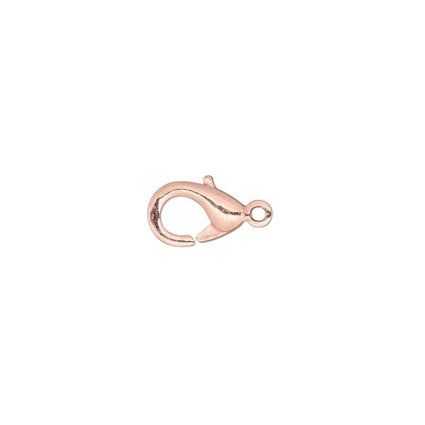 Clasp, lobster claw, copper-plated brass, 11x6.5mm. Sold per pkg of 100. image number 0