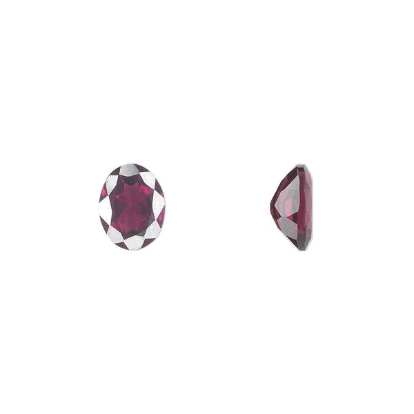 Rhodolite garnet 1pkg1, hand-cut faceted oval gem natural 8x6mm image number 0