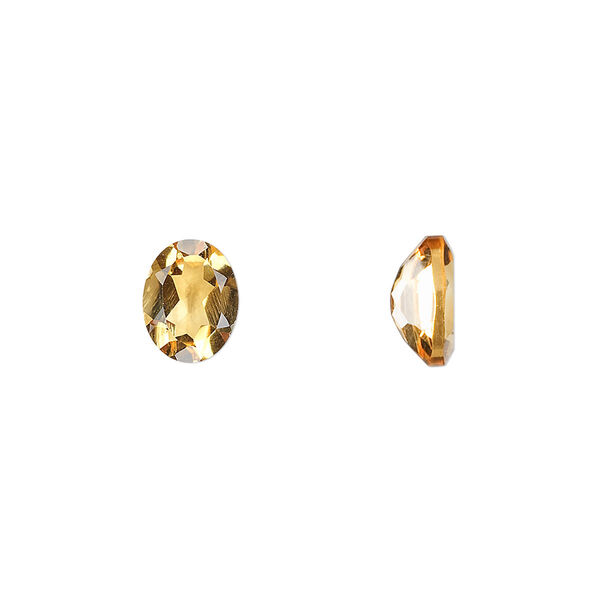 Citrine 1pkg1, hand-cut faceted oval gem 9x7mm image number 0