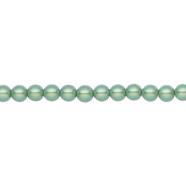 Pearl 600pk pearlescent green, Preciosa Czech crystal 4mm round image number 0