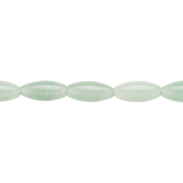 Green aventurine 1pkg1, oval bead natural 15.5-16 inch 12x5mm image number 0