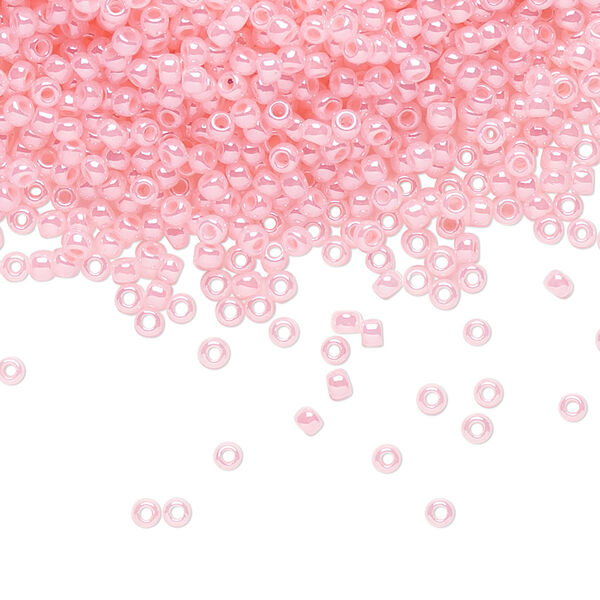 Seed bead, TOHO BEADS®, glass, pkg/250g, #11 round, opaque ceylon innocent pink (TR-11-145). image number 0