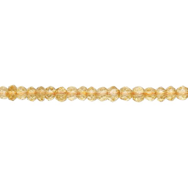 Citrine 1pkg1, hand-cut faceted rondelle bead 15.5-16 inch 3x2mm image number 0
