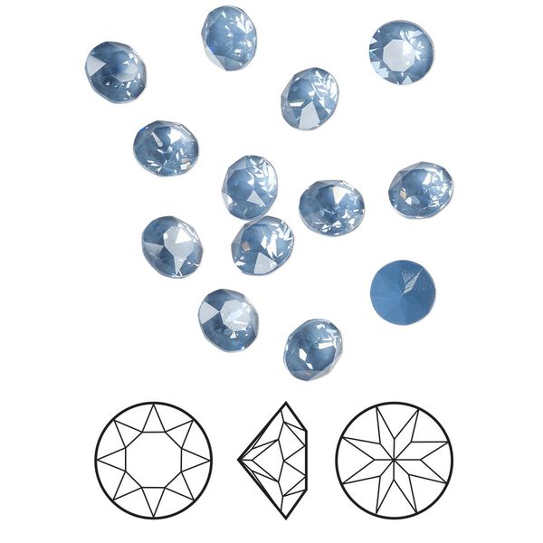 Chaton 12pk crystal denim ignite LacquerPRO, Crystal Passions® 6.14-6.32mm round SS29 1088 image number 0