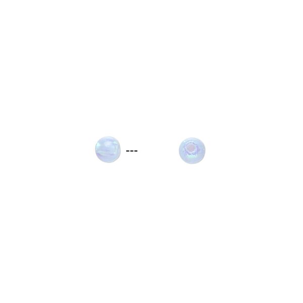 Bead, "opal" (silica and epoxy) (man-made), light blue, 4mm half-drilled round. Sold per pkg of 2. image number 0