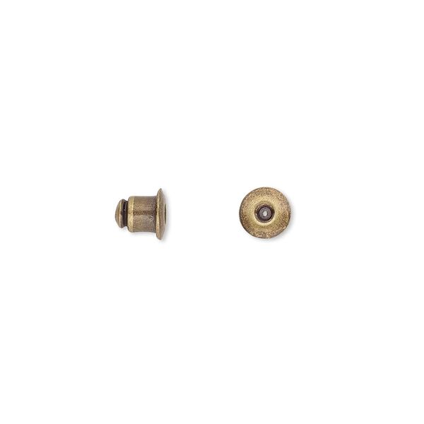 Earnut 1pkg100 antique gold-plated, 5.5x5mm barrel, brass 50 pair image number 0