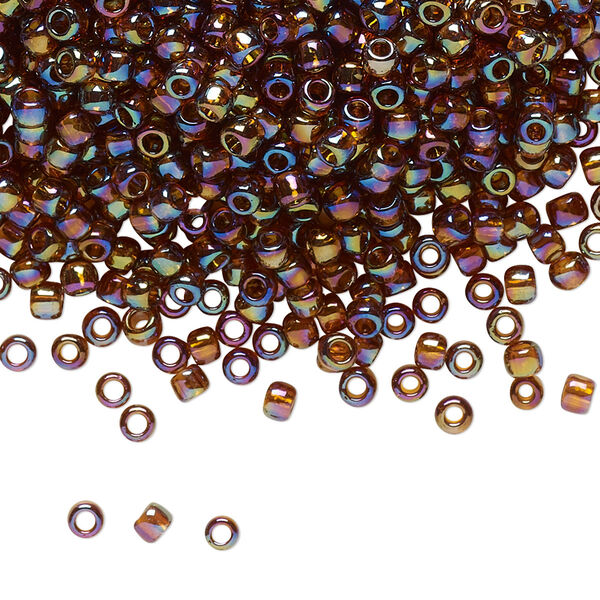 Seed bead, TOHO BEADS®, glass, pkg/250g, #8 round, translucent rainbow smoky topaz (TR-08-177). image number 0