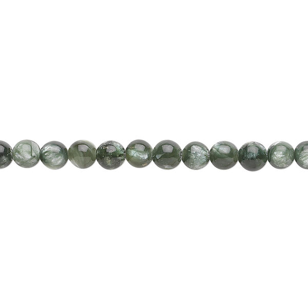 Seraphinite 1pkg1, round bead natural 15.5-16 inch 4mm image number 0