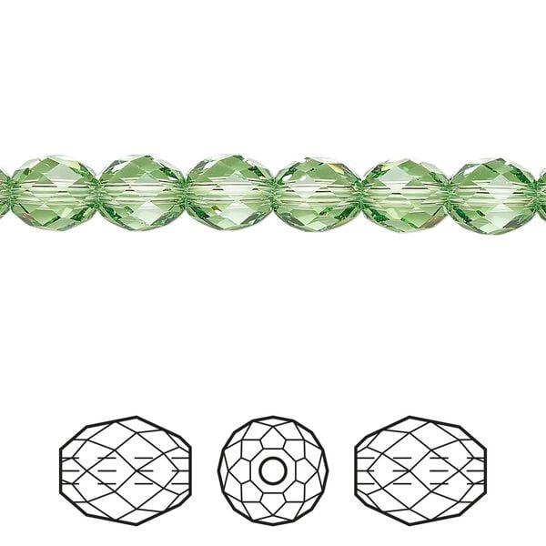 Bead 288pk peridot, Swarovski® ReCreated™ 7x6mm olive briolette 5044 image number 0