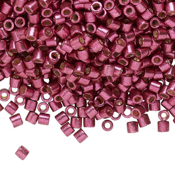 Seed bead, Delica®, glass, pkg/50g, #8 round, Duracoat® opaque galvanized magenta (DBL-1849). image number 0