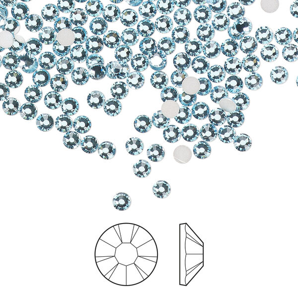 Flat back 1440pk aquamarine foil back, Preciosa MAXIMA Czech crystal rhinestone 2.5-2.7mm chaton rose round SS9 image number 0