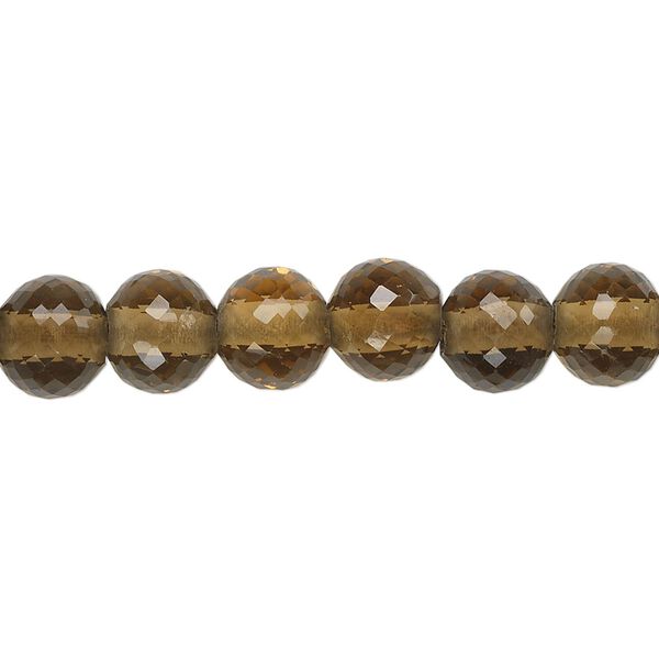 Golden quartz 1pkg10, hand-cut faceted round bead 8mm image number 0