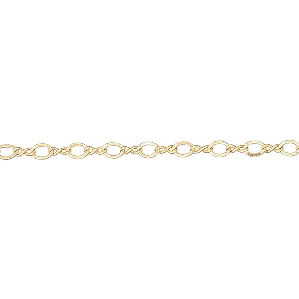 Chain, 14Kt gold-filled, 2.25mm flat figure 8. Sold per pkg of 5 feet. image number 0