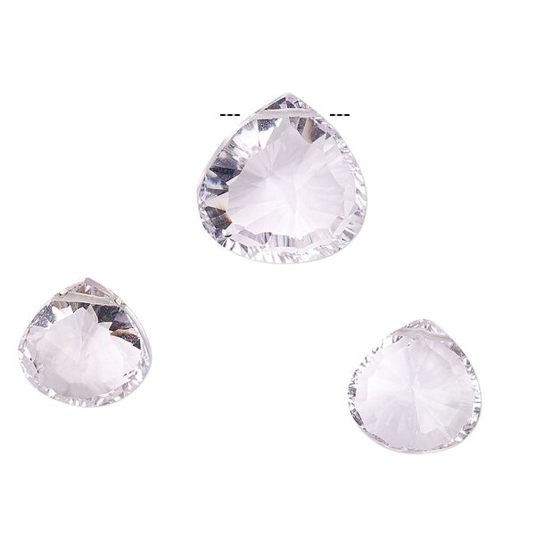 Lavender amethyst 1pkg3, hand-cut top-drilled faceted puffed teardrop bead natural 11mm / 14mm image number 0