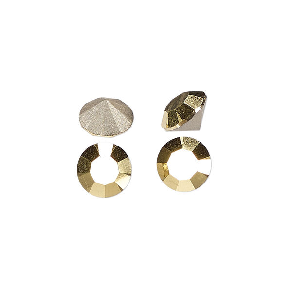 Chaton 8pk crystal aurum foil back, Preciosa MAXIMA Czech crystal rhinestone 8.16-8.41mm 15-cut faceted round SS39 image number 0