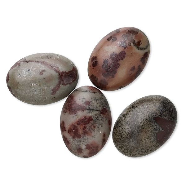 Limestone 1pkg4, calibrated oval cab Crazy Horse™ stone 18x13mm image number 0