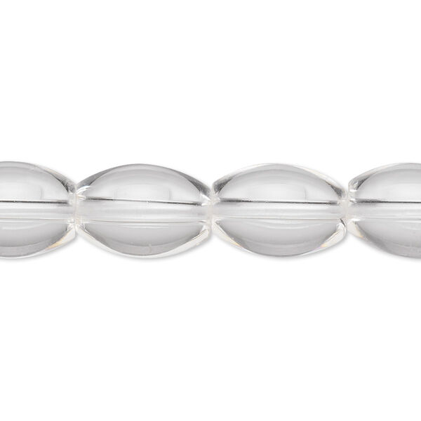 Quartz crystal 1pkg1, oval bead natural 8 inch 14x10mm image number 0
